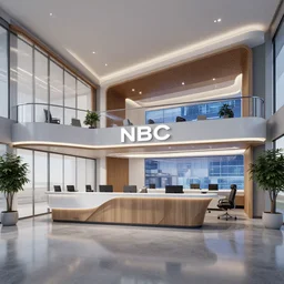two story modern nbc newsroom, octane render, unreal engine 5, epic game graphics, ray tracing