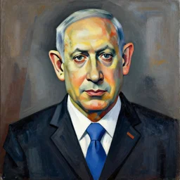 portrait of benjamin netanyahu by pablo picasso, cubist