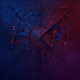 the brittle. digital painting, vertical, intricate, beautiful, detailed, grunge, sharp focus, abstract art by kuvshino and el lissitzky and artgerm and kandinsky, trending on artstation. blue, dark red and dark purple color scheme, gradient darker to bottom
