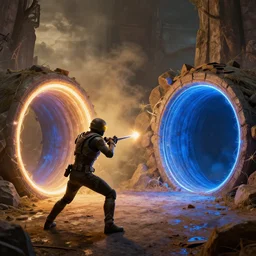 Epic fight with portals
