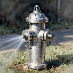 concept art of a hydrant, pinterest, artstation trending, behance, watercolor, by coby whitmore, silver, laser light,