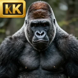 a gorilla in a movie about a man with a beard, 8k , movie cover