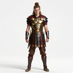 young spartan warrior, cinematic studio photo, full body, standing, isolated on a pure white background, centered, whole figure in frame, sharp focus, studio lighting