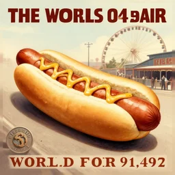 the worlds longest hotdog, world fair, 1 9 4 7, promotional picture