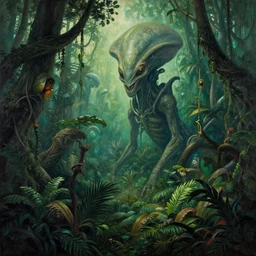 epic alien jungle by zdzisław beksinski, greg rutkowski