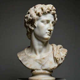 a high quality photograph jerma 9 8 5 as a roman marble bust. cinematic lighting.