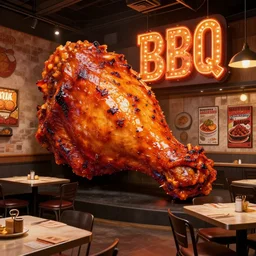 giant legendary bbq wings art food restaurant digital art detailed