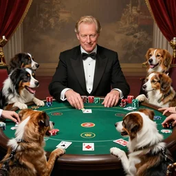 a group of dogs playing poker in the style of cassius marcellus coolidge