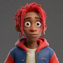 trippie red,, a character portrait by senior character artist, trending on polycount, dada, rendered in cinema 4 d, rendered in unreal engine, rendered in maya,