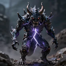 a lightning demon, 8 k, shallow depth of field, moody lighting, ultra high detail, concept art,