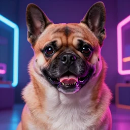 doge meme, neon, vibrant colors, masterpiece, beautiful composition