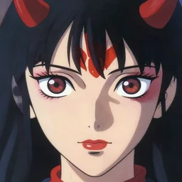 eyes of the devil in the gouache style of kyoto animation
