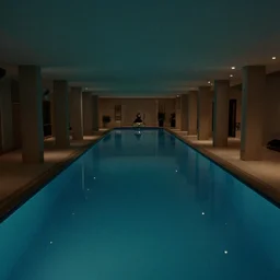 Beautiful cameraphone 2005 soft liminal Photograph of an infinite dark colored hallway pool