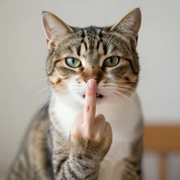 a cat showing us the middlefinger
