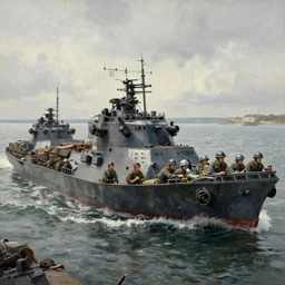 the normandy landings, d - day, 1 9 4 5, highly detailed, wide shot, cinematic, ultra realistic, ray tracing, painting by jessica rossier and ivan shishkin