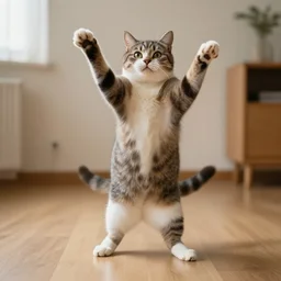 a cat dancing