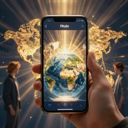 illustration of how important is mobile phone, represent the whole world to some people by studio muti