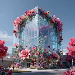 building by john howe, made of glass nature flowers alien infrared, archdaily, wallpaper, highly detailed, trending on artstation.