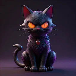 evil cat, by eric joyner, 3 d digital art, artwork, psychedelic, dark