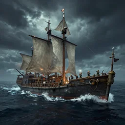 grand maritime union in sea of thieves, sea of thieves screenshot, unreal engine, digital art, storm