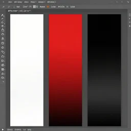 vertical gradient of 3 colors: #ffffff #ff0000 #333333, nice gradient of white, red and black color, photoshop gradient tool screenshot, Art station, learn how to mix paint tutorial, 8k screen recording