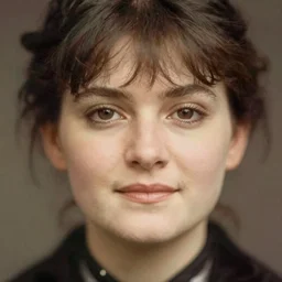 edwardian photograph of a beautiful woman, elegant, symmetrical, staring at the camera, very grainy, 1900s, 1910s, close-up portrait, slightly blurry