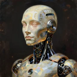 portrait of a robot by moebius in the style of greg rutkowski
