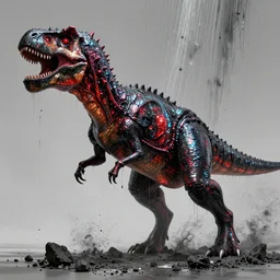 pearlescent black red lilith! the mother of all monsters!!, covered in iridescent glitter!!, raining ash, fine art masterpiece, highly detailed dino valls wayne barlowe machiej kuciara, dramatic lighting, long shot, side angle, uhd 8 k, sharp focus