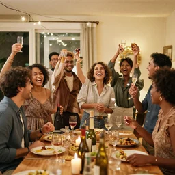 family at a party