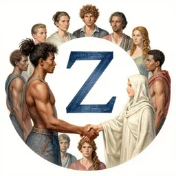 the circle complete, greek symbol zeta, diversity team, afro, manbun, european, handshake, highly detailed, digital painting, watercolor, soviet realism, engraving, artstation, concept art, smooth, sharp focus, vivid grunge, manga, illustration, unreal engine 5, 8 k, art by bilibin and kuvshinov and malevich and mucha