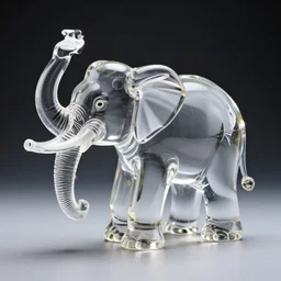 transparent glass elephant, award winning, professional photography