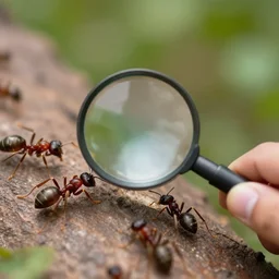 ants using magnifying glass to set humans on fire