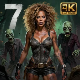 tina turner as a zombie, 7 days to die zombie, fine art, award winning, intricate, elegant, sharp focus, cinematic lighting, highly detailed, digital painting, 8 k concept art, art by guweiz and z. w. gu, masterpiece, trending on artstation, 8 k