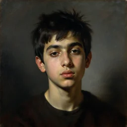 a beautiful dramatic classical portrait of a spaced out indian stoner teenager boy, head only, by greg rutkowski, by anthony van dyck, by zdzisław beksinski, oil on canvas, baroque color palette, trending on artstation, masterpiece, cold lighting, detailed, 8 k