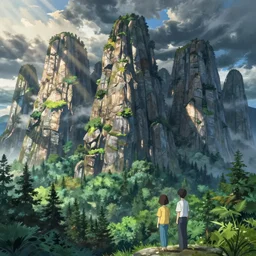forest lanscape with giants panorama by makoto shinkai takashi takeuchi akihiko yoshida