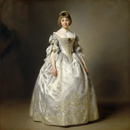 beautiful painting of a young german princess with short hair by franz xaver winterhalter, full body painting, oil on canvas, romanticism, intricate details, highly detailed, 1 8 4 0 s style painitngs