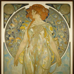 an art nouveau painting in the style of donato giancola, and in the style of tom bagshaw, and in the style of charles dulac. symmetry, smooth, sharp focus, semi - realism, intricate detail.