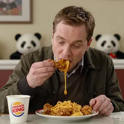Jesse Pinkman eating chicken king pow at Panda Express