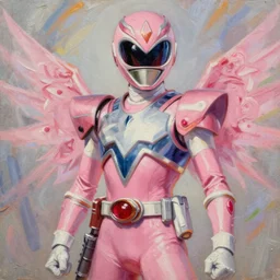 anime pink ranger, intricate oil painting by greg rutkowski, trending on artstation