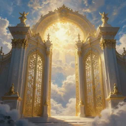 beautiful painting of the gates of heaven, volumetric lighting, 8 k octane beautifully detailed render, post - processing, extremely hyper - detailed, intricate, epic composition, cinematic lighting, masterpiece, trending on artstation, detailed detailed detailed, masterpiece, stunning art by anders zorn, wonderful masterpiece by greg rutkowski, beautiful cinematic light,