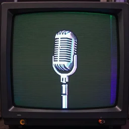 vaporwave microphone game, screenshot, old crt screen, 1 9 8 1