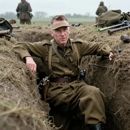 Tom Waits as a soldier in a trench in World War One