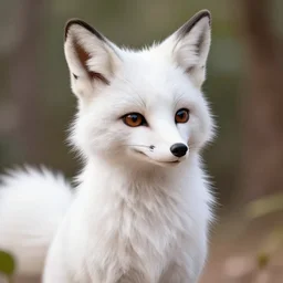 anthropomorphic female fox with short white fur covering her body in the style of zootopia