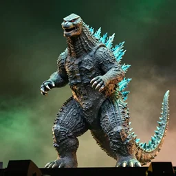 a human sized Godzilla performing on stage at Woodstock, photo
