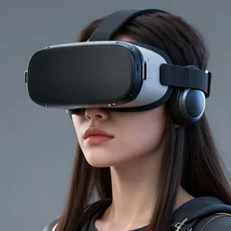 portrait of iroquois female with vr glasses and cyberpunk style, extremely fine detail background, highly detailed, detailed eyes, high quality, fashion editorial photography, hyperrealistic, from vogue magazine