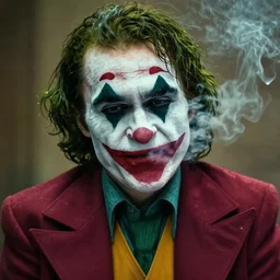 the Joker smoking a blunt