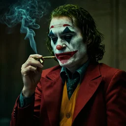 bob odenkirk as the joker, smoking weed, dark dramatic lighting, breaking bad