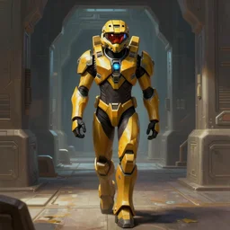 character portrait of samus aran from metroid wearing combination halo armor and varia suit walking cautiously through an ancient temple hallway, 8 k, realistic shading, symmetrical face details, digital painting, matte painting, concept art, illustration, halo infinite, metroid, good value control, vibrant colors, john singer sargent