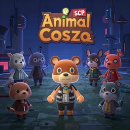 Animal Crossing set in a dark futuristic world with anthropomorphic animals, noir, neon colors, SCP Foundation, trending on Artstation, trending on DeviantArt, by Aleksander Rostov by Stuart McDonald by Oliver Odmark by Antti Puomio