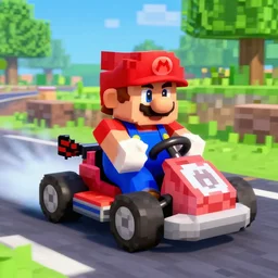 minecraft steve in mario kart